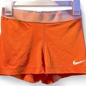 Nike Pro Combat orange compression shorts Size M